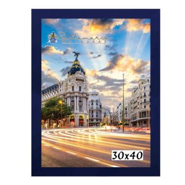 Imagem de Moldura Porta Retrato 30x40 Azul - Santamaria Molduras