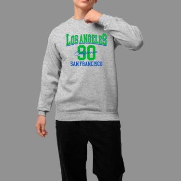 Imagem de Moletom Gola Careca Basico Masculino Streetwear Casual Inverno Blusa D
