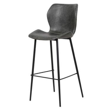 Imagem de Banqueta Itajaí PU Preto Base Metal Preta - 76853 - Sun House