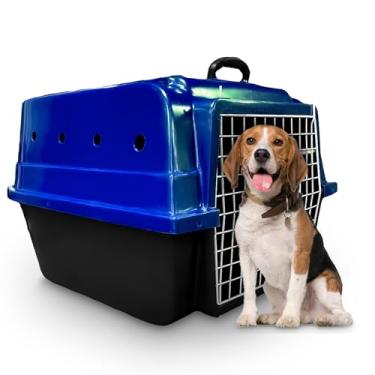 Imagem de Caixa de Transporte Cachorro Cães Porte Médio Rafapet (Azul)