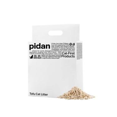Imagem de Areia Sanitária para Gatos pidan Tofu - 2,4kg - Lavável e Sem Poeira