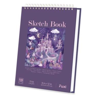 Imagem de Caderno de Esboços Fuxi 9x12cm - 100 Folhas 120g/m² - Para Meninas (8 