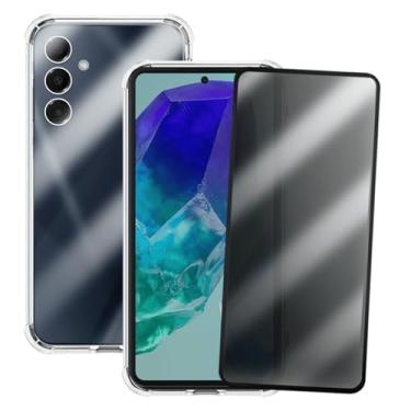 Imagem de Kit Capinha Anti Shock e Película Privacidade 3D Anti-Spy Compatível Samsung Galaxy M55