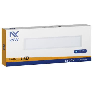 Imagem de Kit 5 Painel Led 25W Retangular 32x62cm Sobrepor Branco Frio Quente Ne