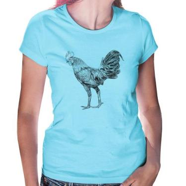 Imagem de Baby Look Galo Desenho - Foca na Moda, Azul bebê, M