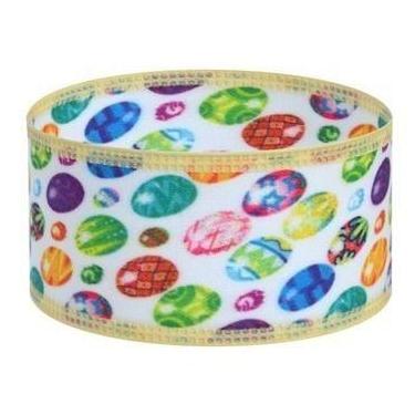 Imagem de 30m Fita Ovinhos Páscoa 2,2cm X 10m X 3un Cd Tafetá Aramadas - Fitas R