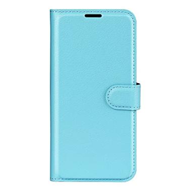 Imagem de XZDWH Capa de telefone para Oppo Realme 14 Pro Plus 5G, couro PU com suporte para cartão de crédito, carteira fina flip com suporte, capa protetora (azul)
