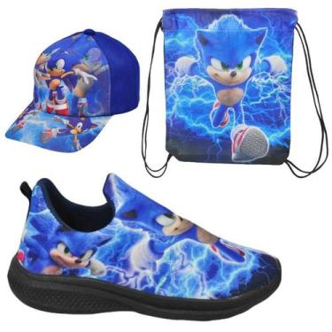 Imagem de Tênis Infantil Masculino Calce Fácil Escolar Menino Personagem +Boné+M