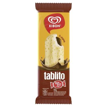Imagem de Picolé Baunilha Recheio de Chocolate Cobertura Baunilha com Crocantes de Amendoim Kibon Tablito 59g