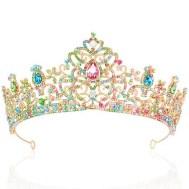 Imagem de Coroas de cristal para mulheres, tiaras, noiva, rainha, coroa, princesa, tiara de quinze anos, acessórios de cabelo com strass, acessórios de cabelo para formatura, aniversário, concurso, festa,