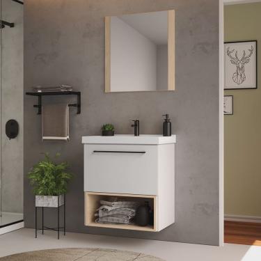 Imagem de Gabinete Suspenso com Cuba e Espelheira 60cm Gales Móveis Bosi