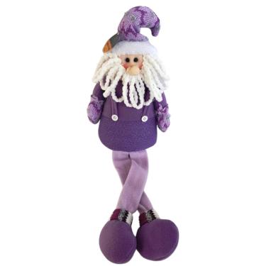 Imagem de Papai Noel 60cm Lilás Pernas Maleáveis Natalino Enfeite de Natal saldão.