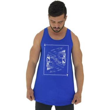Imagem de Regata Longline Estampada Masculina MXD Conceito Carta Índigena, G, Az