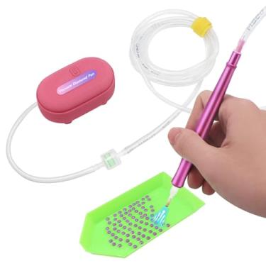 Imagem de Caneta Diamond Art com bomba de vácuo de 3 ventosas – kit de ferramentas sem cera e bandeja de armazenamento (rosa)