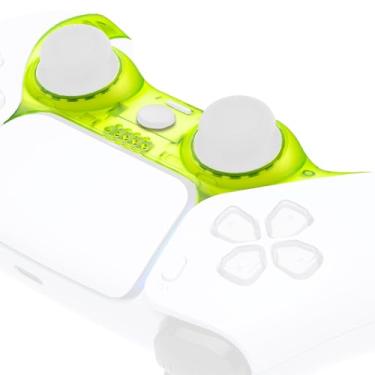 Imagem de eXtremeRate Capa decorativa verde limão transparente compatível com controlador p s 5, capa de clipe de substituição DIY, capa de placas personalizadas compatível com controle p s 5 com anéis de