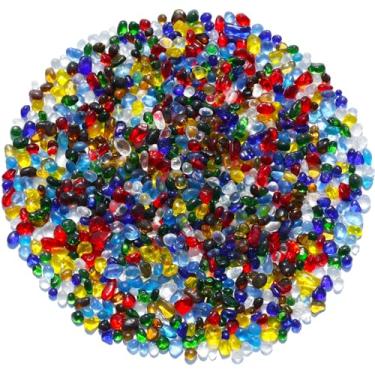 Imagem de QYGL Pedras de vidro do mar - pedras preciosas coloridas de vidro transparente - perfeitas para pedras de aquário, cascalho de aquário de peixes, enchimentos de vasos, artesanato DIY e decoração de