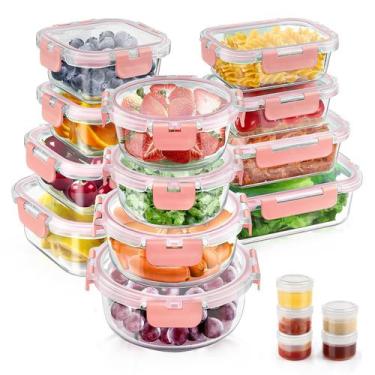 Imagem de Conjunto de recipientes de vidro para armazenamento de alimentos AMALE