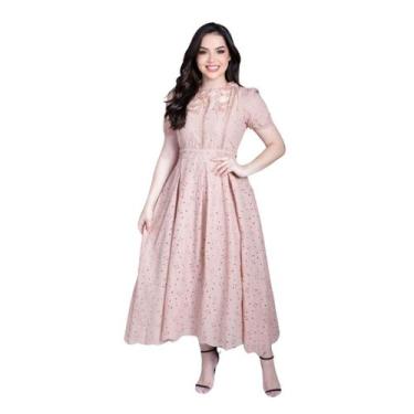 Imagem de Vestido Feminino Daniela Em Lese Midi Com Detalhe Delicado - Copita, R