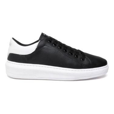 Imagem de Tenis Casual Polo Blu Com Solado De Borracha, Preto, Branco, 43 BR