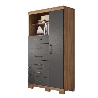 Imagem de Multi-Cômoda Marabá 1.6 1 Porta e 6 Gavetas com Pés - Santos Andirá