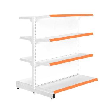 Imagem de Gôndola Prateleira Para Supermercados 4 Níveis 40x30 New Plus 1,40 Central Continuação pe Laranja - sa Gôndolas