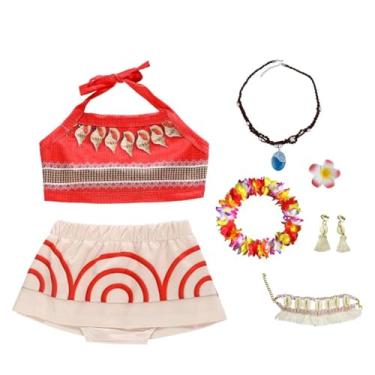 Imagem de Dressy Daisy Conjunto de saia de fantasia de princesa de Halloween para meninas, fantasia de festa com acessórios, Vermelho (com acessórios), 12-18 Months