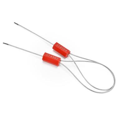 Imagem de Vedações de cabo de segurança de fio de aço descartáveis tiras resistentes selo numerado anti-adulteração etiquetas de embalagem medidor de eletricidade/água envio autotravante para reboque de