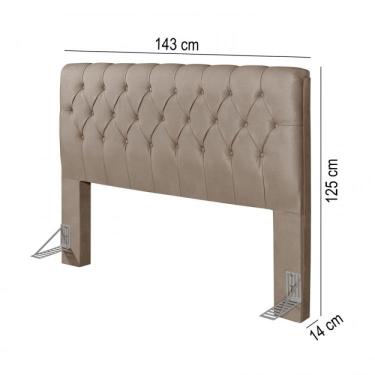 Imagem de Cabeceira Casal Estofada 143cm Grécia Carmolar Palha