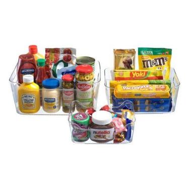 Imagem de Kit Cesto Organizador De Cozinha Geladeira Armário 3 Peças - PGB
