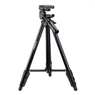 Imagem de SVBONY SV101 137 cm, tripé de viagem, câmera digital SLR, mira de vídeo, liga de alumínio, tripé antiderrapante portátil para fotografia com bolsa de transporte