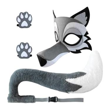 Imagem de Fantasia De Lobo Para Adulto - Fantasia De Halloween Para Bebés - Conjunto De Cosplay De Lobo Cinzento Realista Para Festas E De Halloween