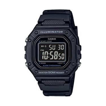Imagem de Casio Série W218H | Relógio digital masculino | 50M WR | Cronômetro de 1/100 segundo | Cronógrafo de 100 SEC | Retroiluminação LED | Temporizador de contagem regressiva | Alarme diário | Sinal de hora