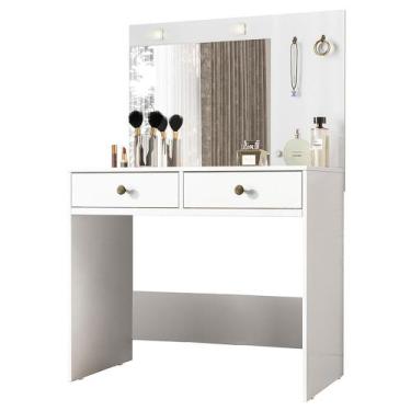 Imagem de Penteadeira Camarim Com Espelho 2 Gavetas Siena M07 Branco - Mpozenato