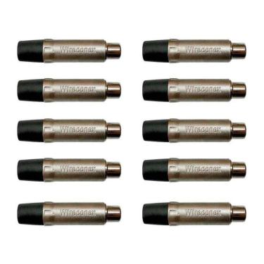 Imagem de Kit Plug Rca Fêmea Nickel Plt Wc 1222 Fl Bk Ni (10un) Wireconex - Pç - 10