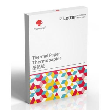 Imagem de Papel para impressora térmica Phomemo US Letter 8,5x11 200 folhas