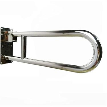 Imagem de Barras De Apoio Banheiro, Estrutura De Segurança De Aço Inoxidável Vaso Sanitário Dobrável Suspenso Montado Na Parede Trilho De Suporte Antiderrapante Barra De Apoio Antiderrap, One Color, 75cm