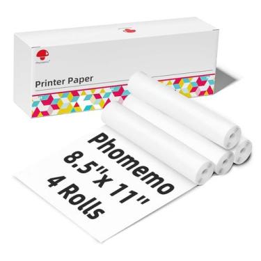Imagem de Papel de impressora térmica Phomemo M832 8,5x11" 4 rolos