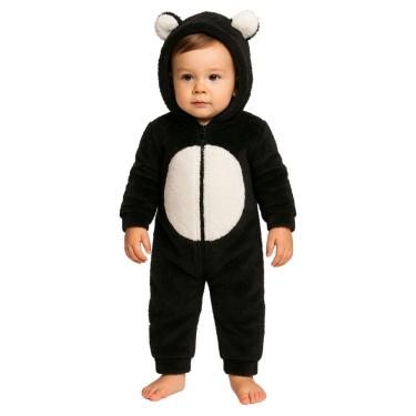 Imagem de Macacão Ursinho Panda Pelúcia Plush Fleece Capuz Inverno Fri