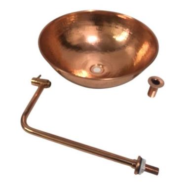 Imagem de Kit Cuba De Cobre Grande 41 Cm P/ Banheiro + Torneira + Vál - Decobrem