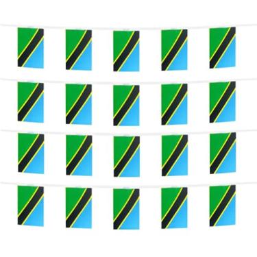 Imagem de FFILL Corda de bandeira da Tanzânia de 6 metros e 20 bandeiras, pequena bandeira da Tanzânia, para festas, lojas e decorações de bares e celebrações do Dia Internacional. 30 países para escolher