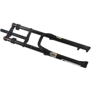 Imagem de Garfo De Suspensão A Ar 26 Polegadas Fat Bike Garfo Viagem 140mm Ajuste De Rebote Garfo Dianteiro De Ombro Duplo Qr 135 * 9mm Fit 4.0 Pneu Mtb Neve/Bicicleta De Praia/Bicicl, Black 26''