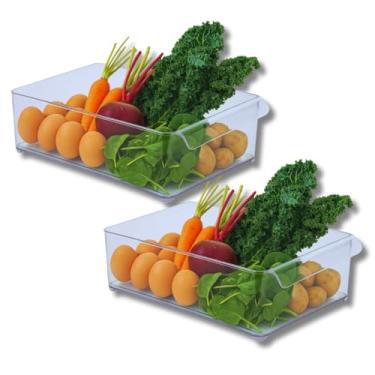 Imagem de Organizador para Geladeira em Acrílico, 37,5 x 21 x 10,5 cm, 2 Unidades, Transparente