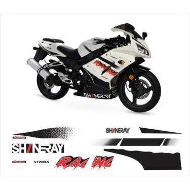 Imagem de Kit Adesivos Shineray Xy 200 Moto Branco Ny2002 - Spts