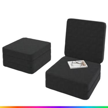 Imagem de Puff Colchonete Solteiro 3 em 1 Colchão Dobrável Sofá Multiuso Quarto 