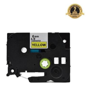 Imagem de Fita Compatível Brother Tz Tze 611 Amarelo Letra Preta 6mm - Genérica 