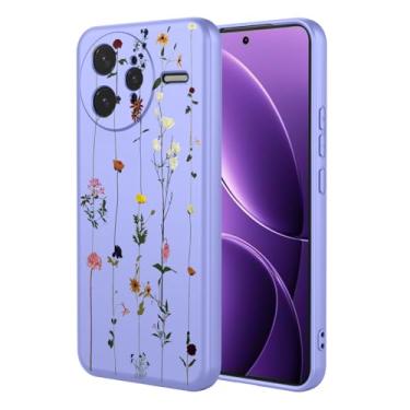 Imagem de KOARWVC Capa de telefone para Redmi K80 Pro, capa para Xiaomi Poco F7 Ultra, design bonito com estampa de flor, capa protetora fina de TPU macio para Xiaomi Redmi K80 Pro Purple Garden