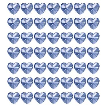 Imagem de PATIKIL K9 Contas de coração de cristal 1 furo pingentes, pacote com 50 14 mm lustre prismas peças ornamentos enfeites para pendurar contas para decoração de artesanato DIY artes, azul