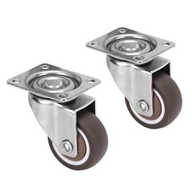 Imagem de Rodízios de metal Placa giratória Rodízio Heavy Duty Industrial Castor Wheels com 33lb Carga Rolamento para Móveis Equipamentos Racks Feito de Rack Plating 2Pcs 1.25in Tamanho