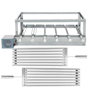 Imagem de Churrasqueira Gira Grill Artinox - 100% Inox - 6 Espetos Giratórios + 2 Grelhas Argentinas com Coletor de Gordura