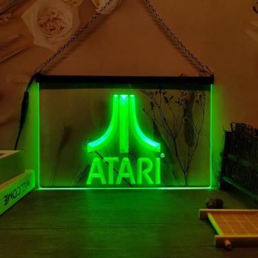 Imagem de Atari Game Logo LED Neon Sign 3D Escultura Arte De Parede Para Casa, Q